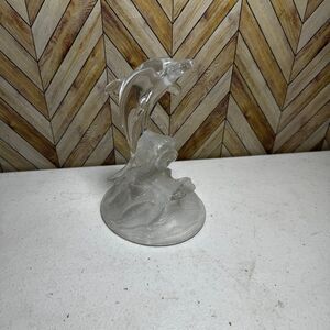 Clear Glass Dolphin Decorative Statue [Item 993]